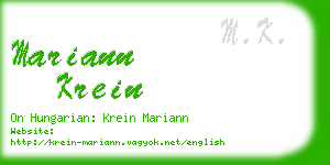 mariann krein business card